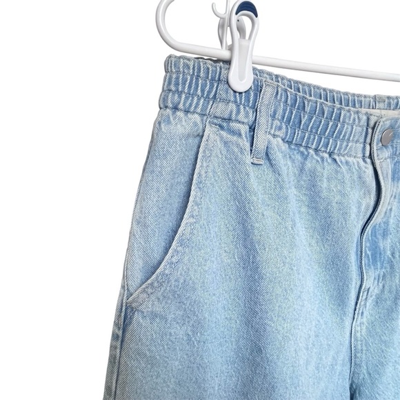 Madewell High Rise Tapered Blue Jeans Size Large Balloon Light Elastic Waist - Picture 3 of 11